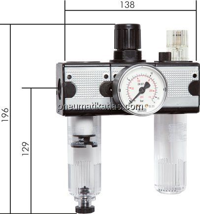 MULTIFIX Wartungseinheit (1), 3-tlg., G 1/4", 0,5 - 10 bar
