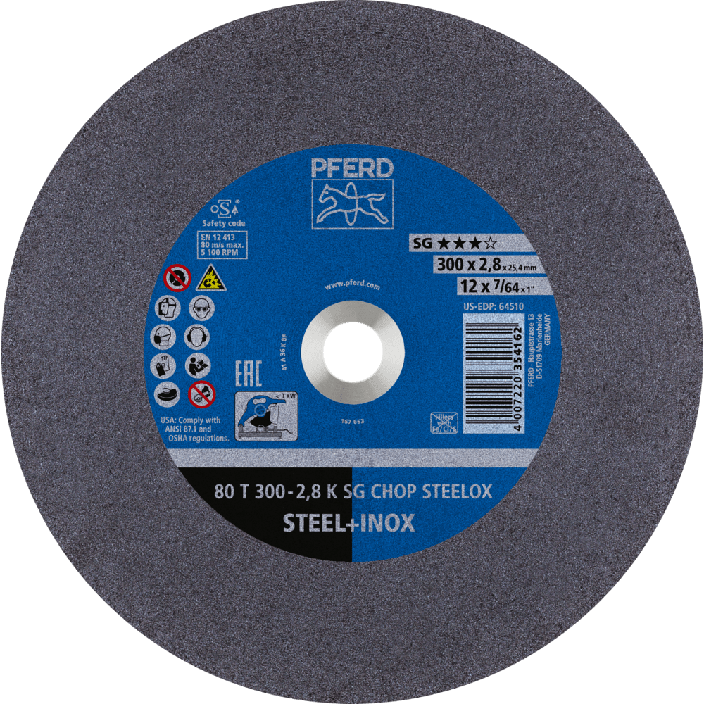 PFERD CHOPSAW stat. Trennscheiben 80 T 300-2,8 K SG CHOP STEELOX/25,4