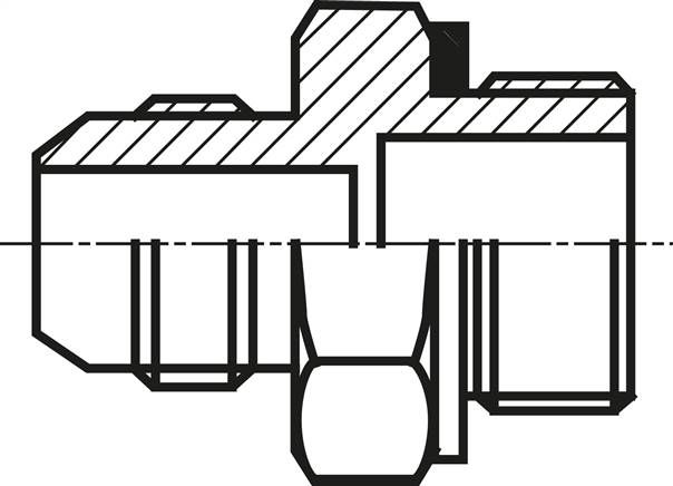Doppelnippel M 10 x 1-UNF 7/16"-20(JIC), Stahl verzinkt