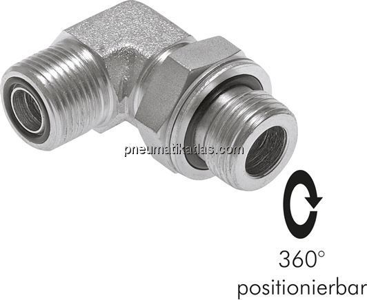ORFS-Winkeleinschraubverschraubung UNF 9/16"-18-G 1/8"