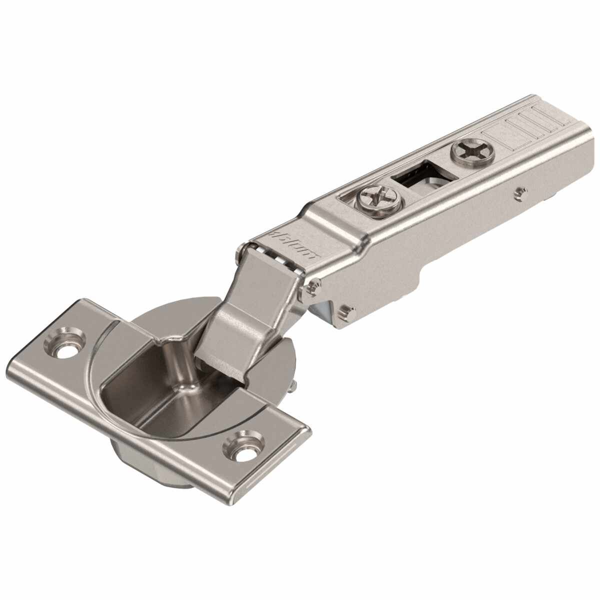 CLIP top Standardscharnier 110° Spezial，Eckanschlag, ohne Feder, Topf: Schrauben, vernickelt