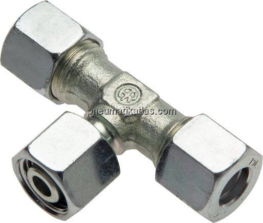 Einstellb. T-Schneidringverschraubung 6 L (M12x1,5), Stahl verzinkt