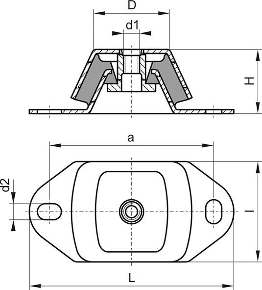 Maschinenfuß Typ H5, D85xH75mm, M20, NR60