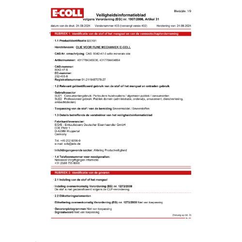 Feinmechaniköl 100ml Flasche E-COLL