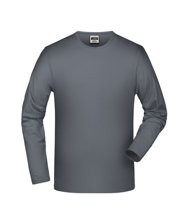 Elastic-T Long-Sleeved Langarm-Shirt mit Elasthan grau, Gr. S