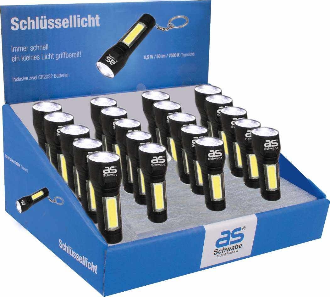 Display mit 20 x Aluminium Schlüsselbundleuchte