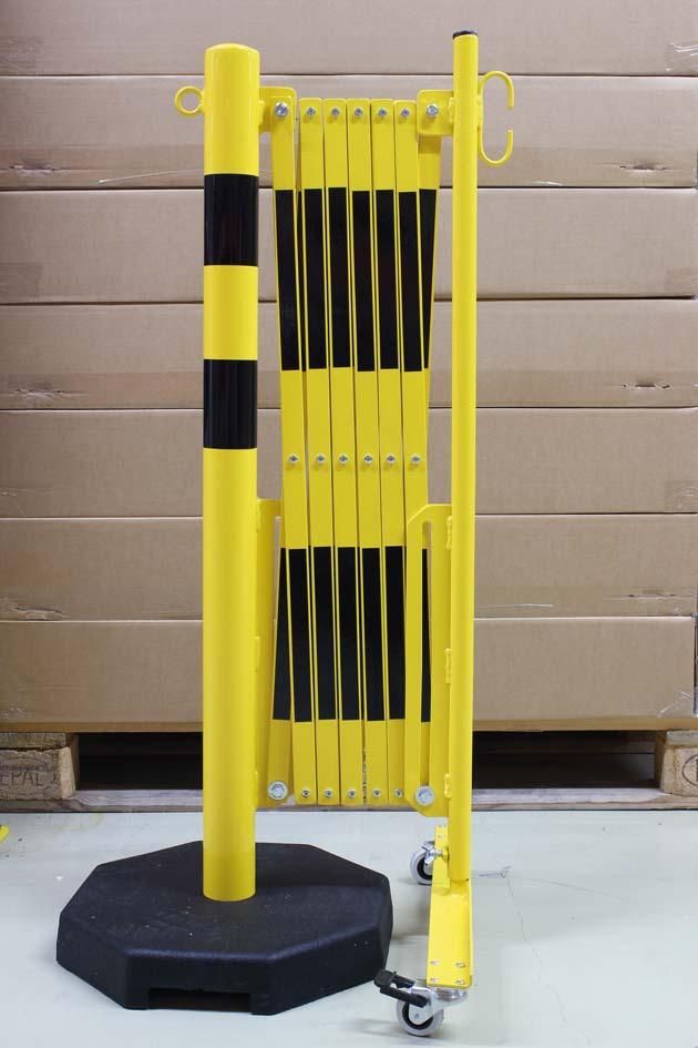 Scherengitter mit Sperrpfosten D60mm L bis 3600 mm gelb/schwarz