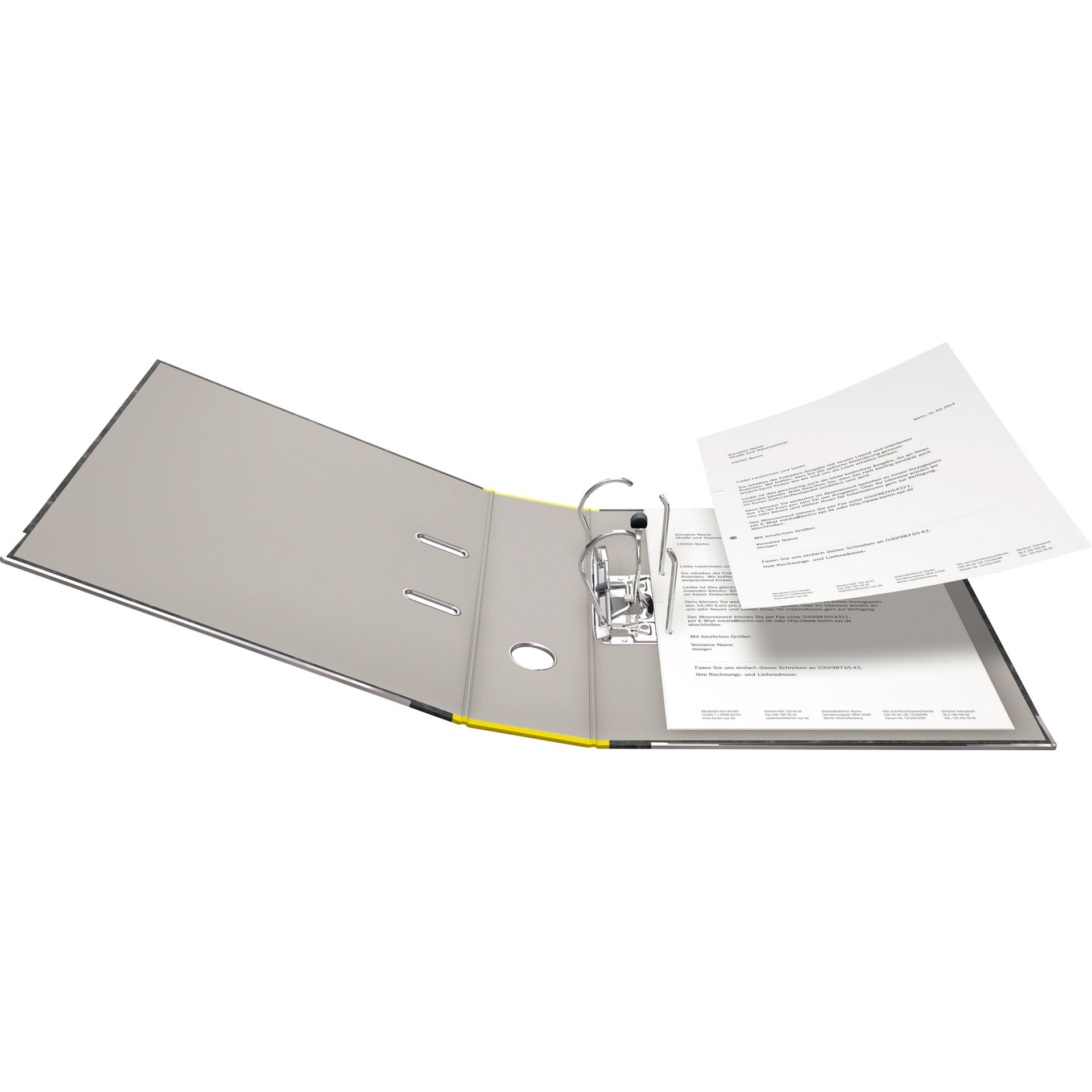Ordner S80 DIN A4 80mm RC Pappe gelb