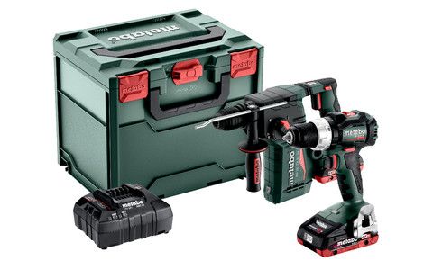 Akku Set LiHD BS18LT BL + KH18 LTX BL242x18,0 V 4,0 Ah LiHD Ladegerät ASC 55 metaBOX