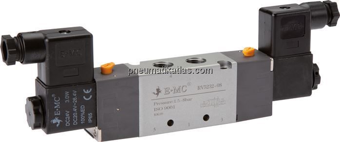 5/2-Wege Magnetventil, G 1/4", Impulsventil, 24 V AC