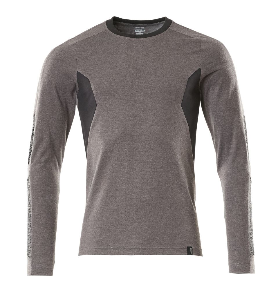 T-Shirt, Langarm Dunkelanthrazit/Schwarz, 2XLONE