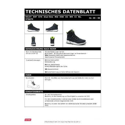 ELTEN RILEY XXF WR Berufsstiefel Mid O2 ESD, Blau, Gr. 36