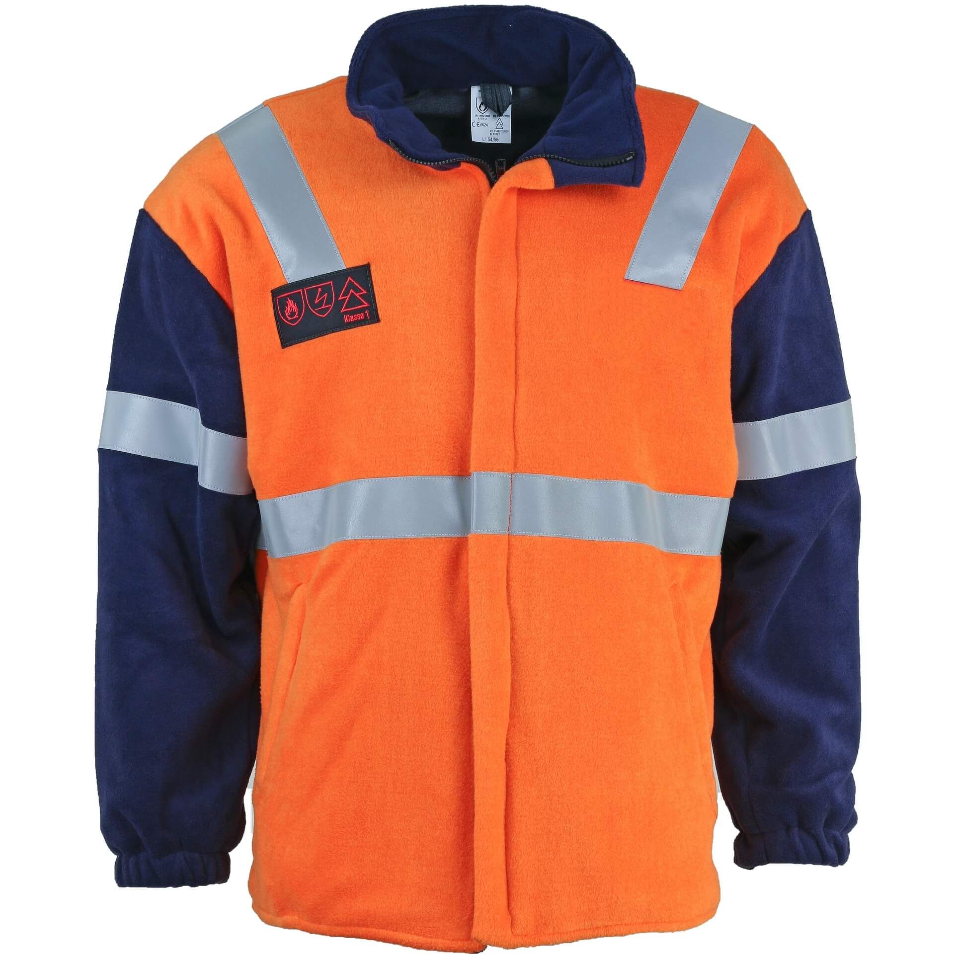 Fleece-Jacke FLEECE-JAFL82P, orange/blau, Gr. XS