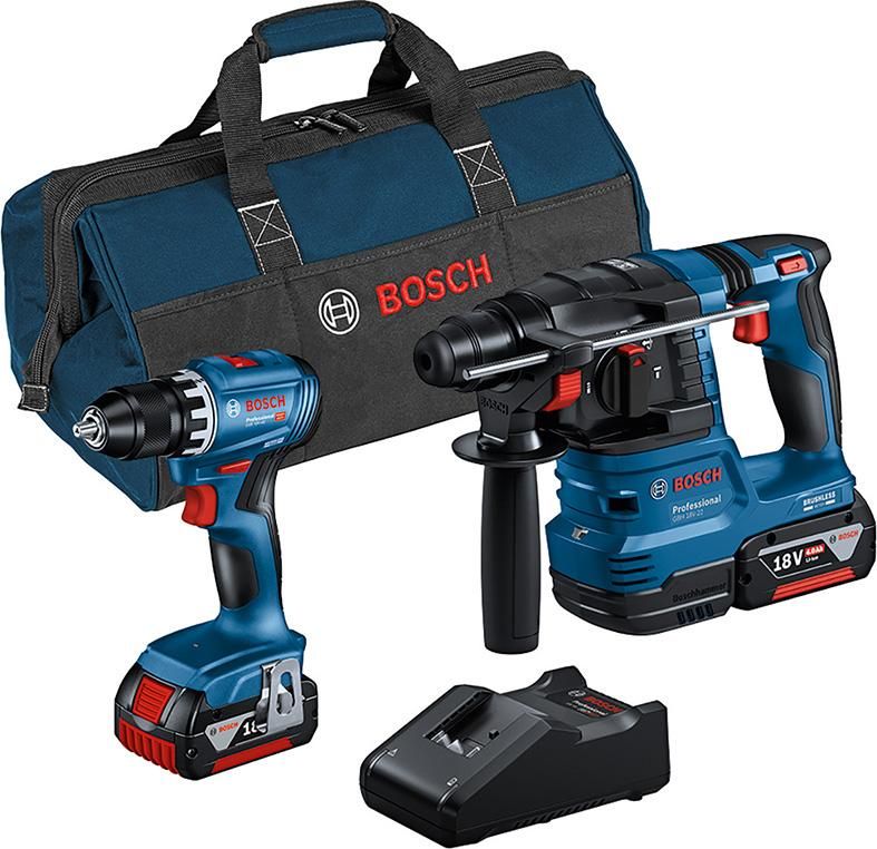 2 Tool Akku Set GSR+GBH 2x18,0 V 4,0 Ah Ladegerät 18V-40, Tasche