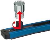 Steckleiste für 16Stück Stecknüsse 1/2"-4kant 580mm Gedore