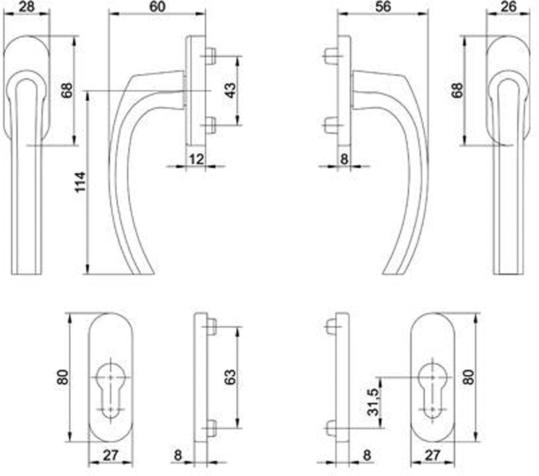 Topform Balkonrosettengarnitur Pasas PZ