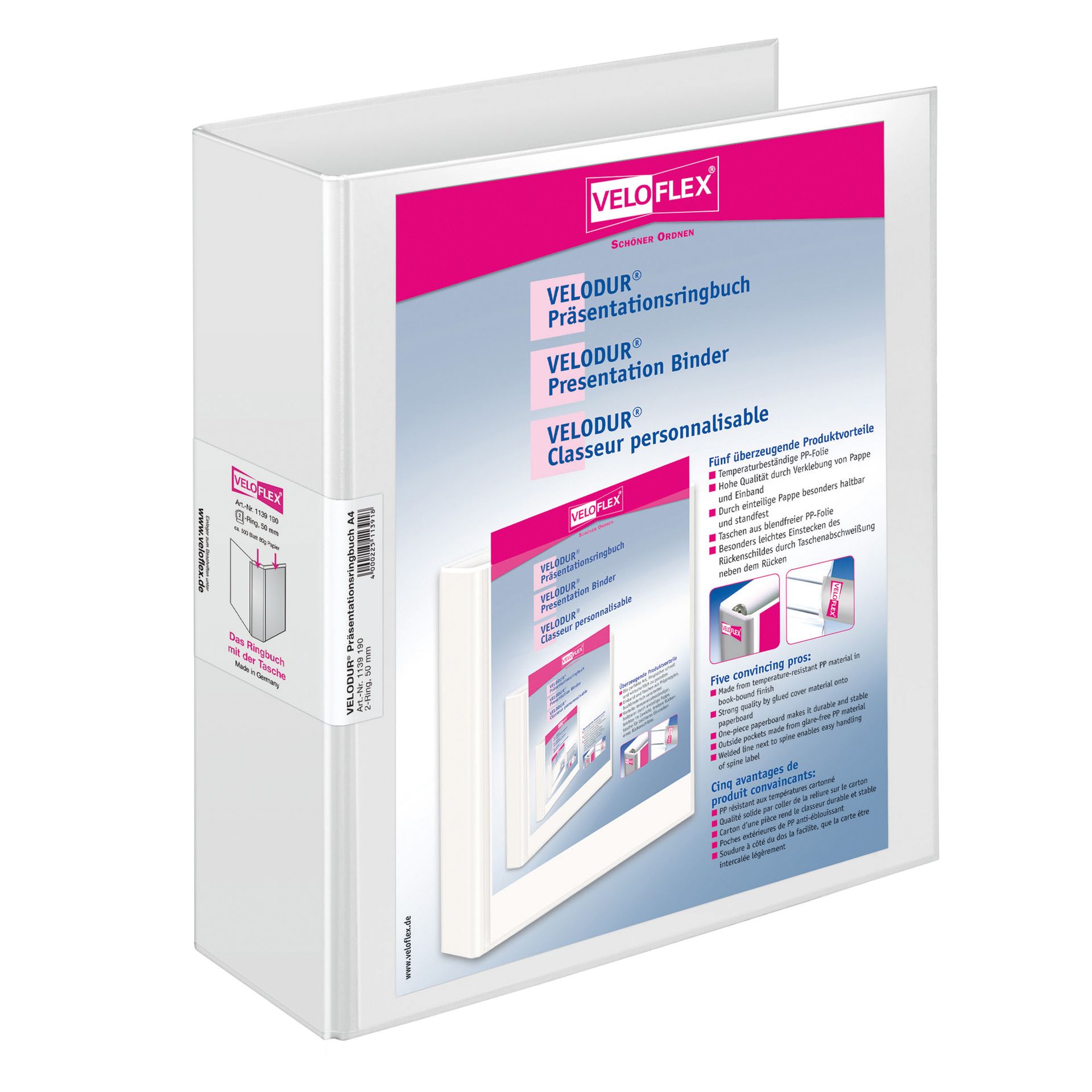 Präsentationsringbuch VELODUR RB 70mm weiß