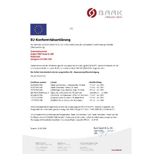 Halbschuh Henk 7007 N, S1P SRC ESD,Gr.36