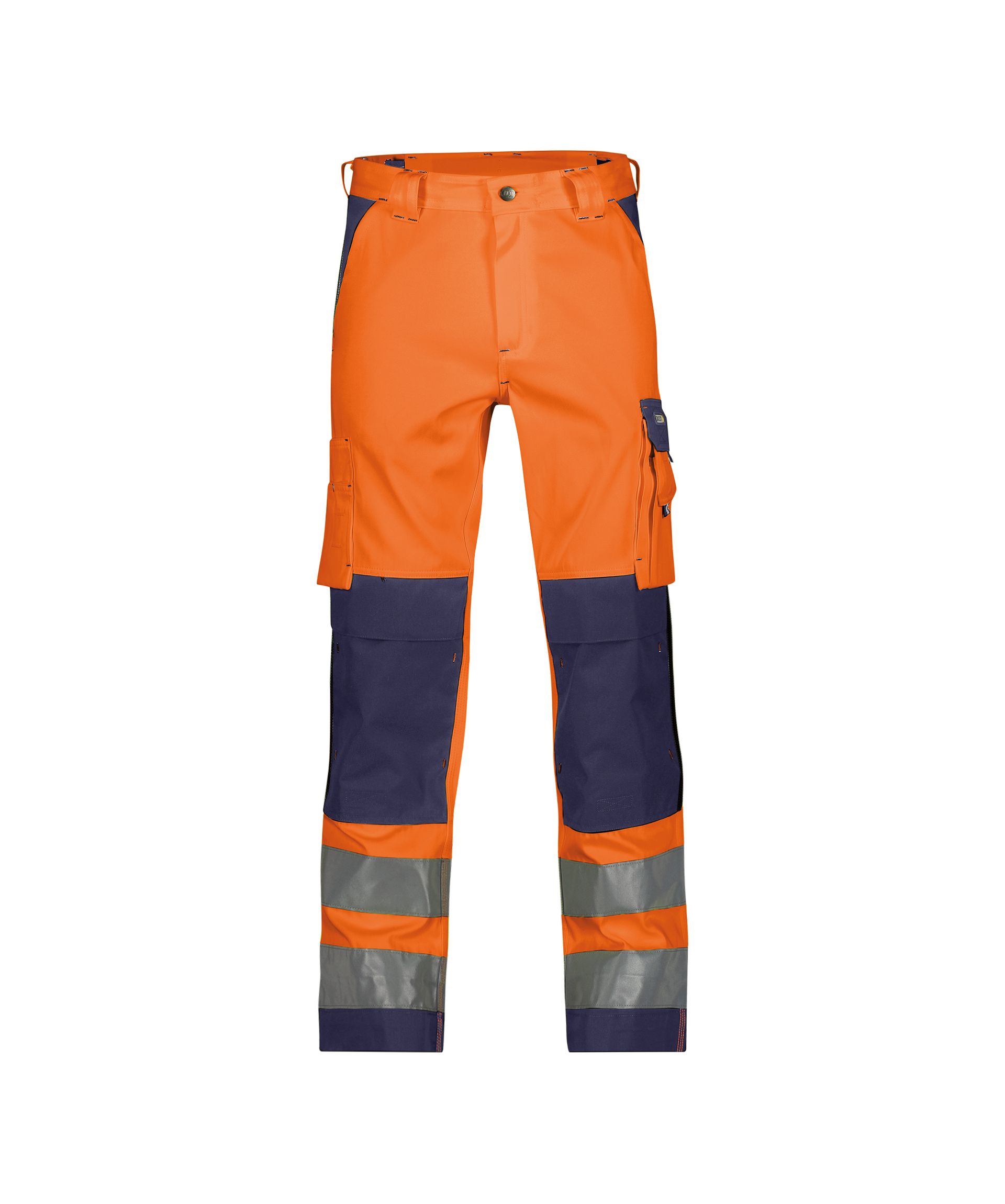 DASSY® Buffalo - Warnschutzhose mit Kniepolstertaschen - neonorange/dunkelblau, Gr. 42