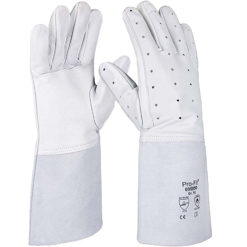 Schweißerhandschuh Nappaleder,"Argon", Perforierung 10