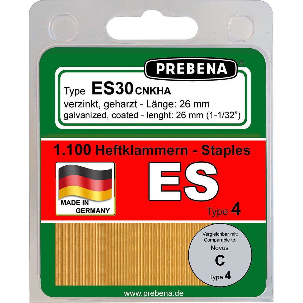 ES12CNKHA-B Heftklammern im Blister verzinkt geharzt