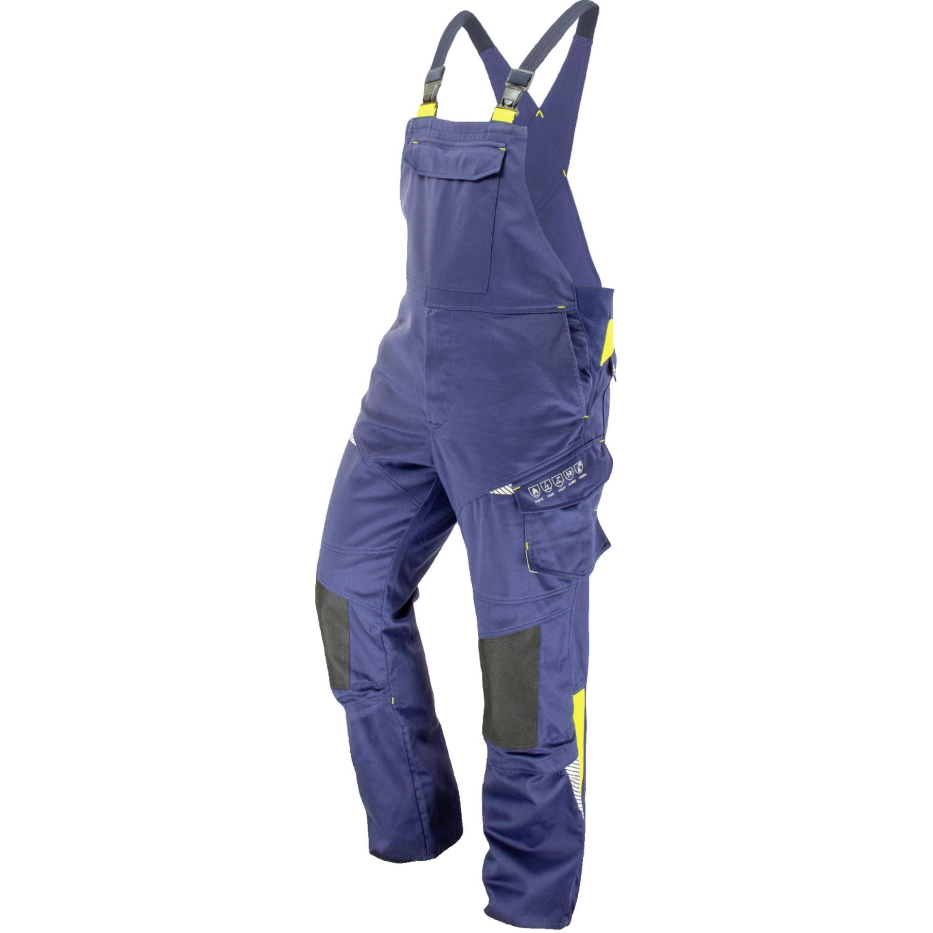 Multinorm Latzhose 1525LH, dunkelblau/gelb, Gr. 42/44