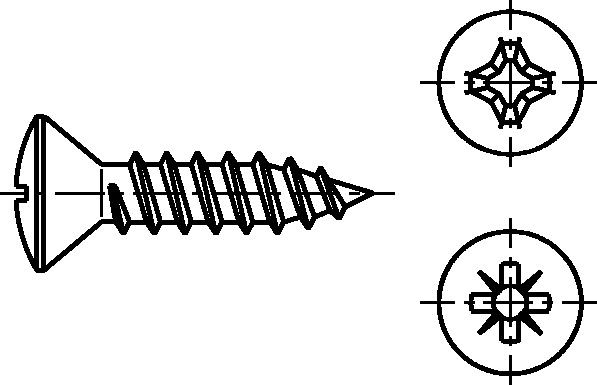 Linsensenk-Blechschrauben-C-H DIN 7983 3,5x16 galv. verzinkt
