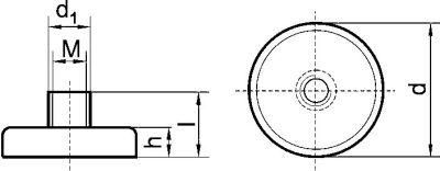 Flachgreifer-Magnet NdFeBmit Gewindebuchse 6x4,5/ 11,5mm FORMAT