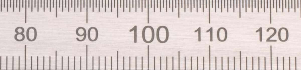 Biegsamer Stahlmaßstab 150x13x0,5 mm 1/2 HP