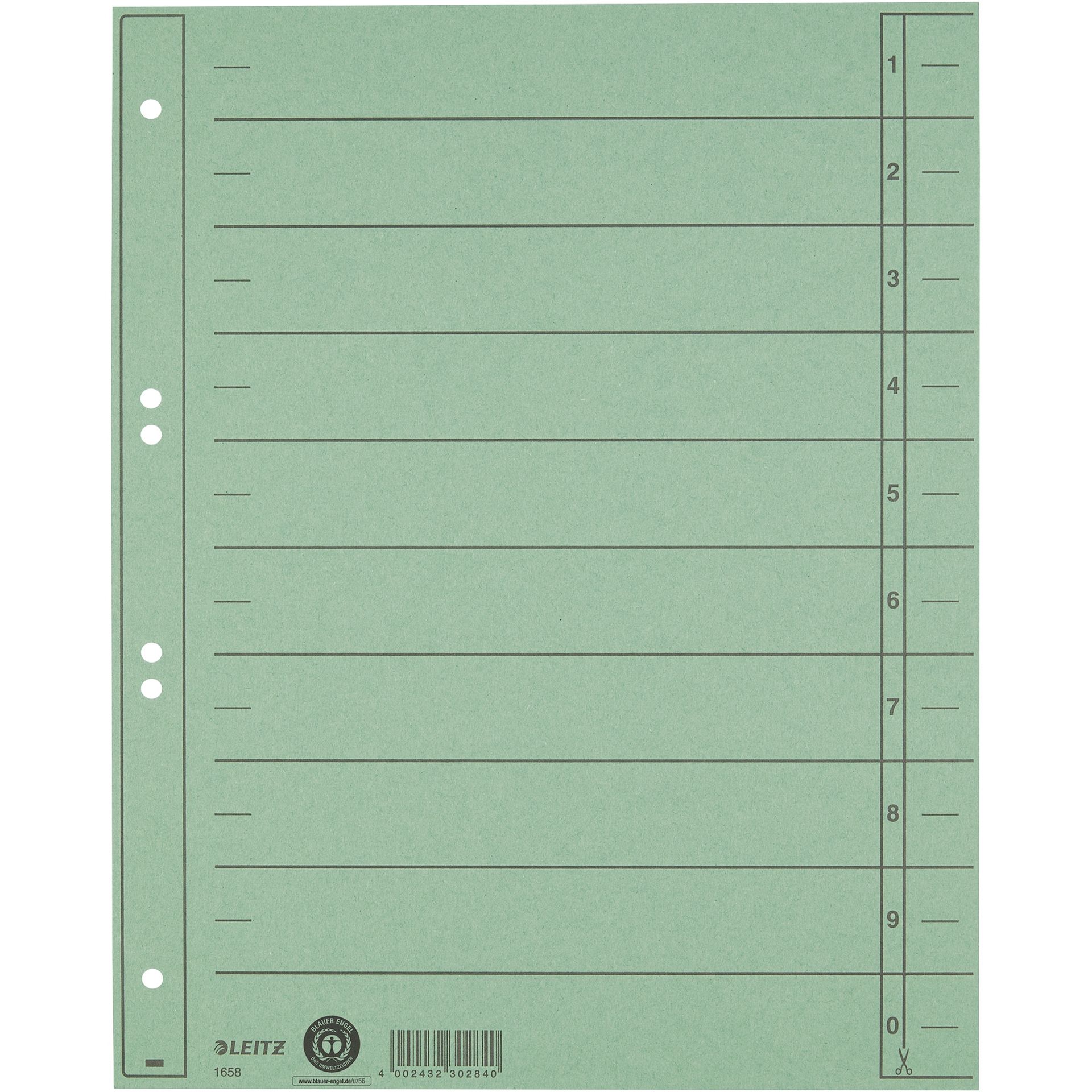 Trennblatt A4 230g Karton grün 100 St./Pack.