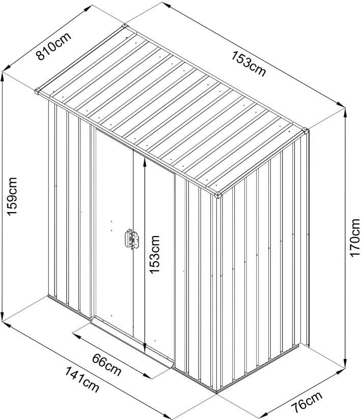 Anbauraum f.Gerätehäuserverzinkt u. anthrazit153 cm x 81 x 170 rtikel