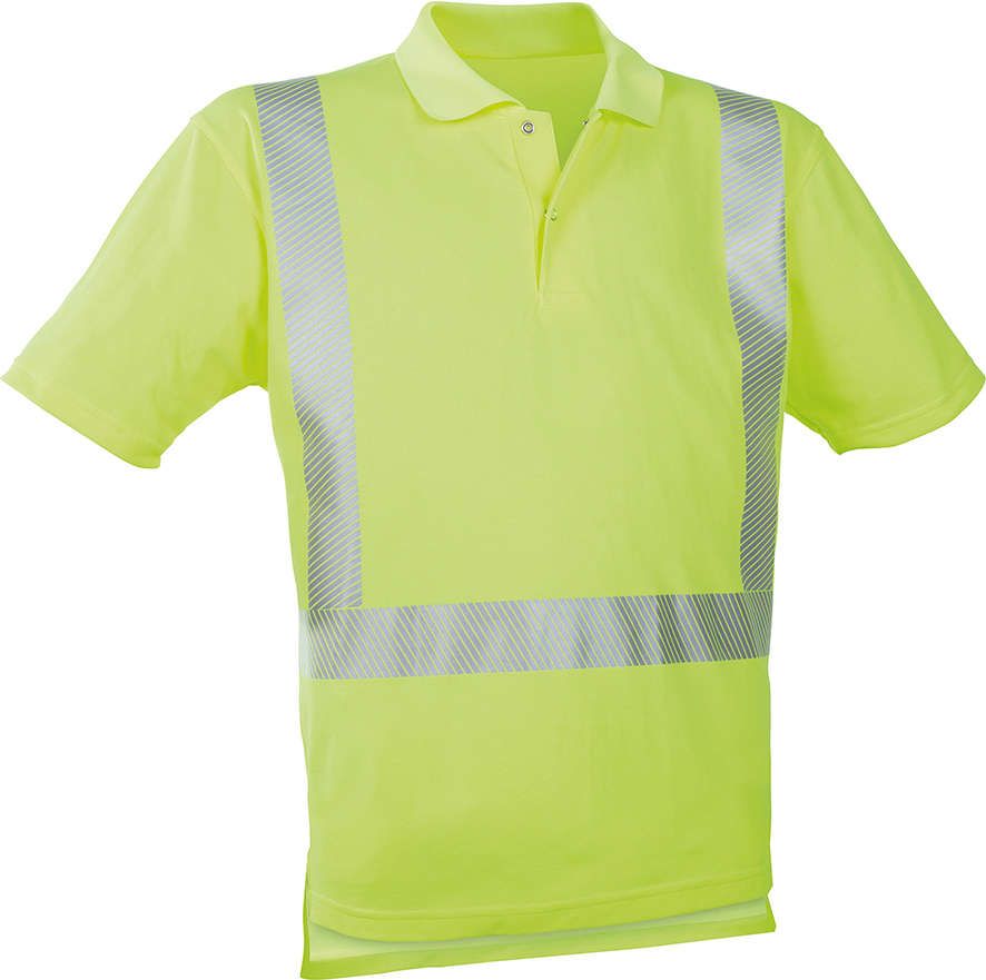 Warn-Polo-Shirt leuchtgelb, Gr. L