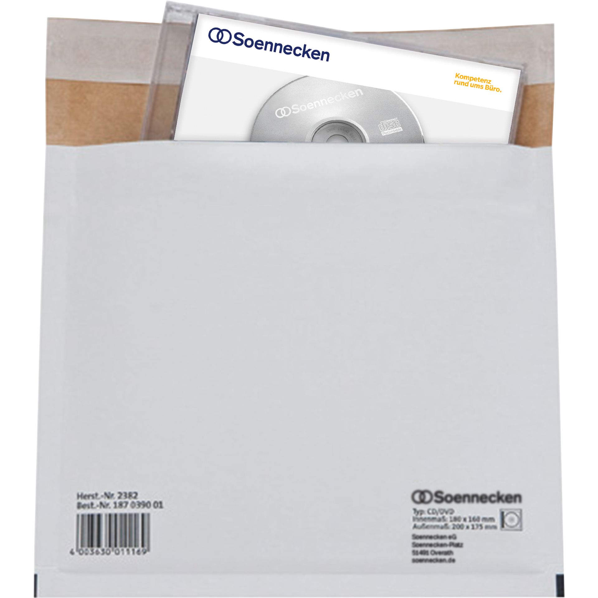 CD/DVD Versandtasche hk Karton weiß