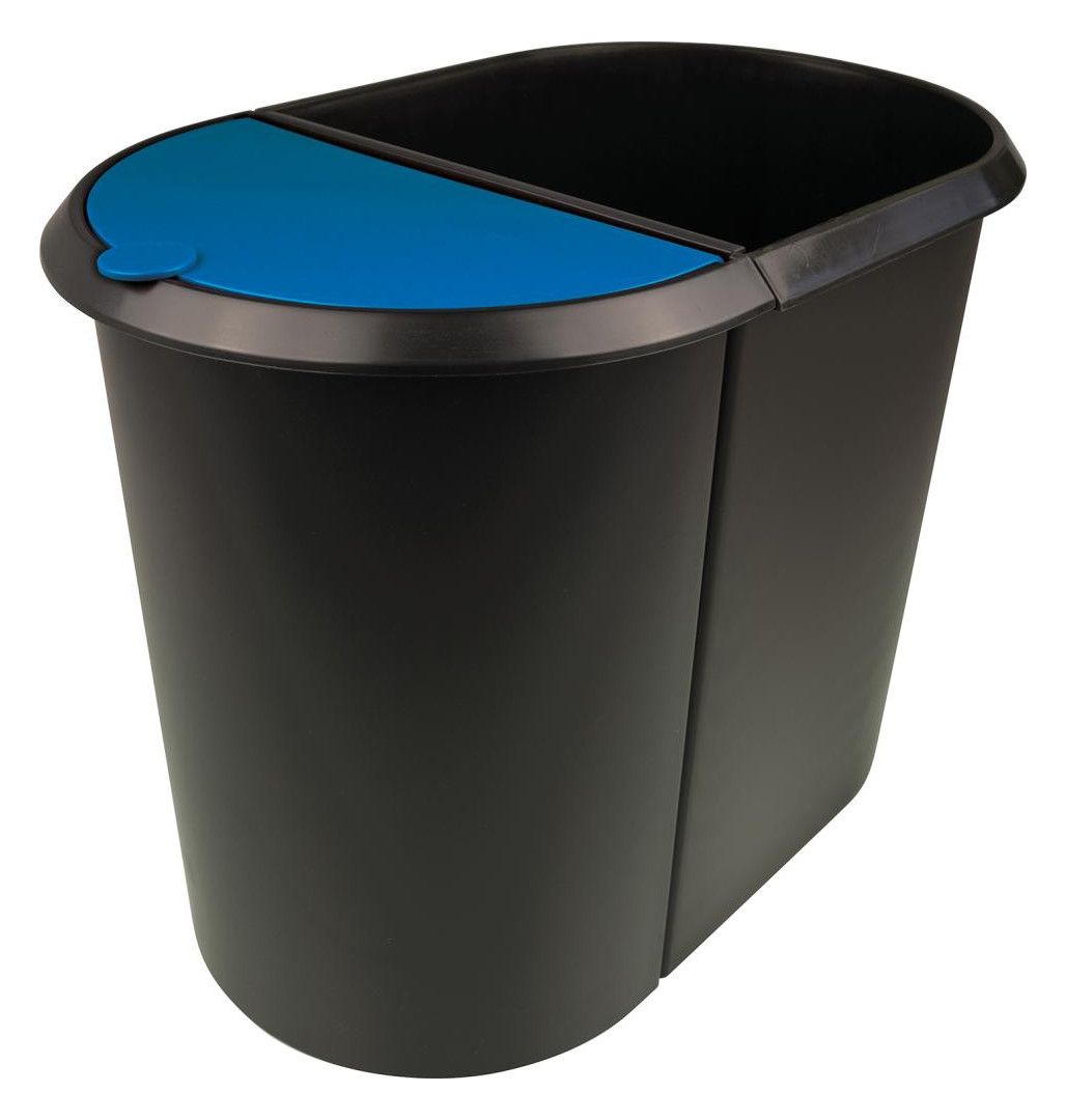 Duo-System-Papierkorb, schwarz/blau
