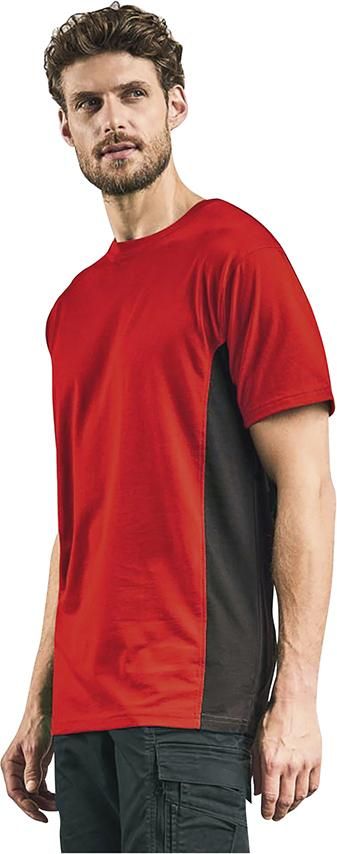 Contrast T-Shirt, rot/charcoal Gr. L Promodoro