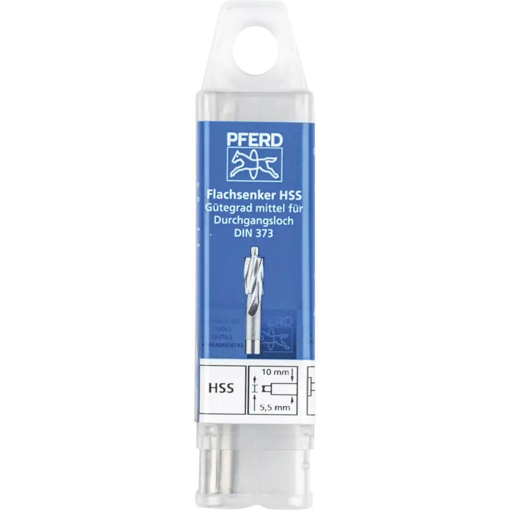 PFERD HSS Flachsenker mit Führungszapfen DIN 373 Ø 10,0mm Schaft-Ø