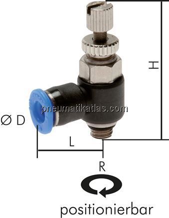 Mini-Winkel-Drosselrückschlagventile M 3-3mm