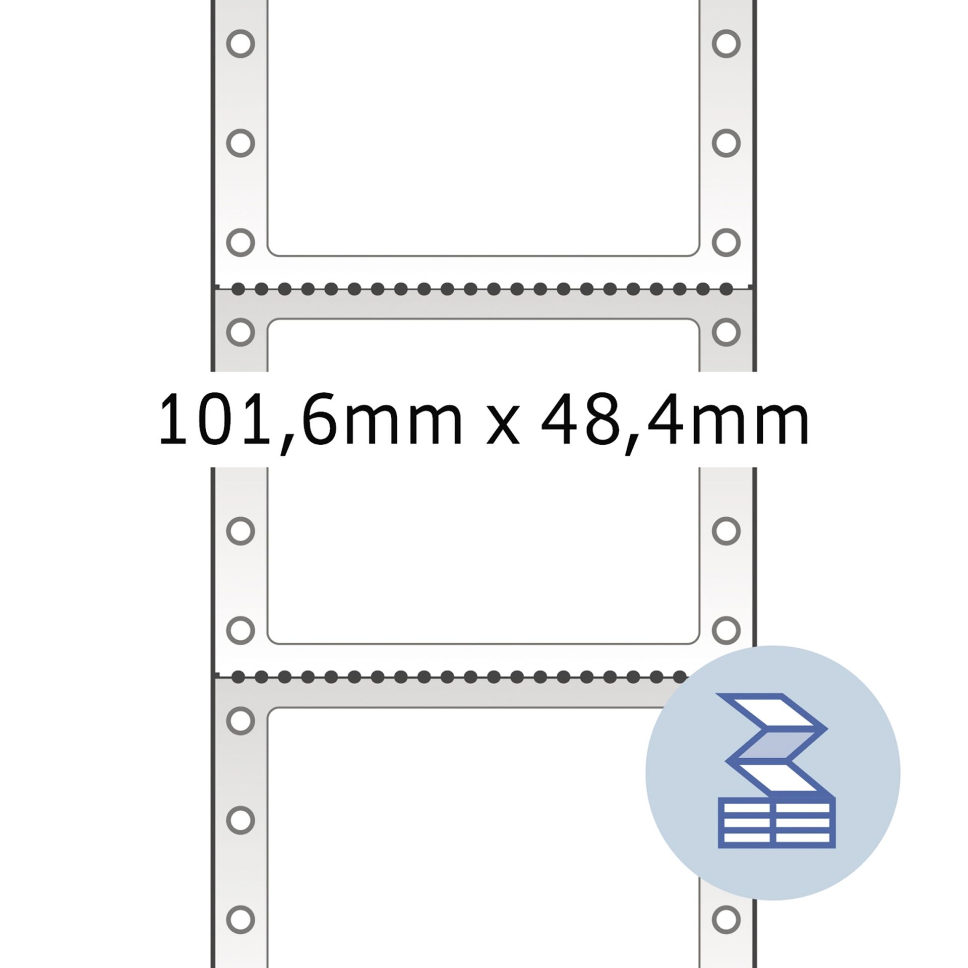 Etikett 101,6x48,4mm weiß 3.000 St./Pack.