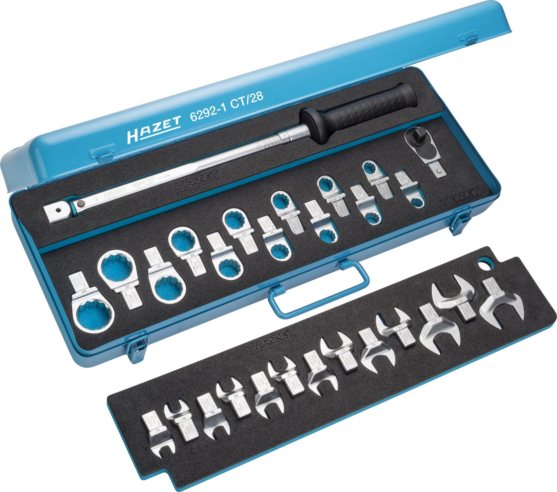 Drehmomentschlüssel-Satz 6292-1CT 28-teilig 40-200Nm 14x18mm Hazet