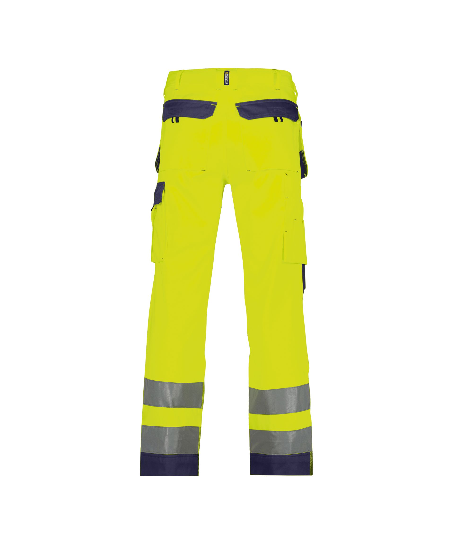 DASSY Glasgow Warnschutz-Arbeitshose, Neongelb/Dunkelblau, Gr. 54 Lang
