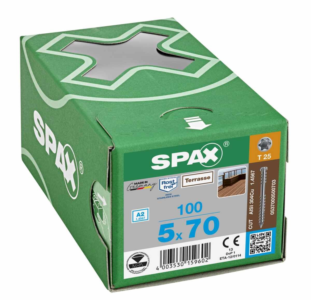 Spax -D- Fl/V2A 5,0X70 Cut-Spitze