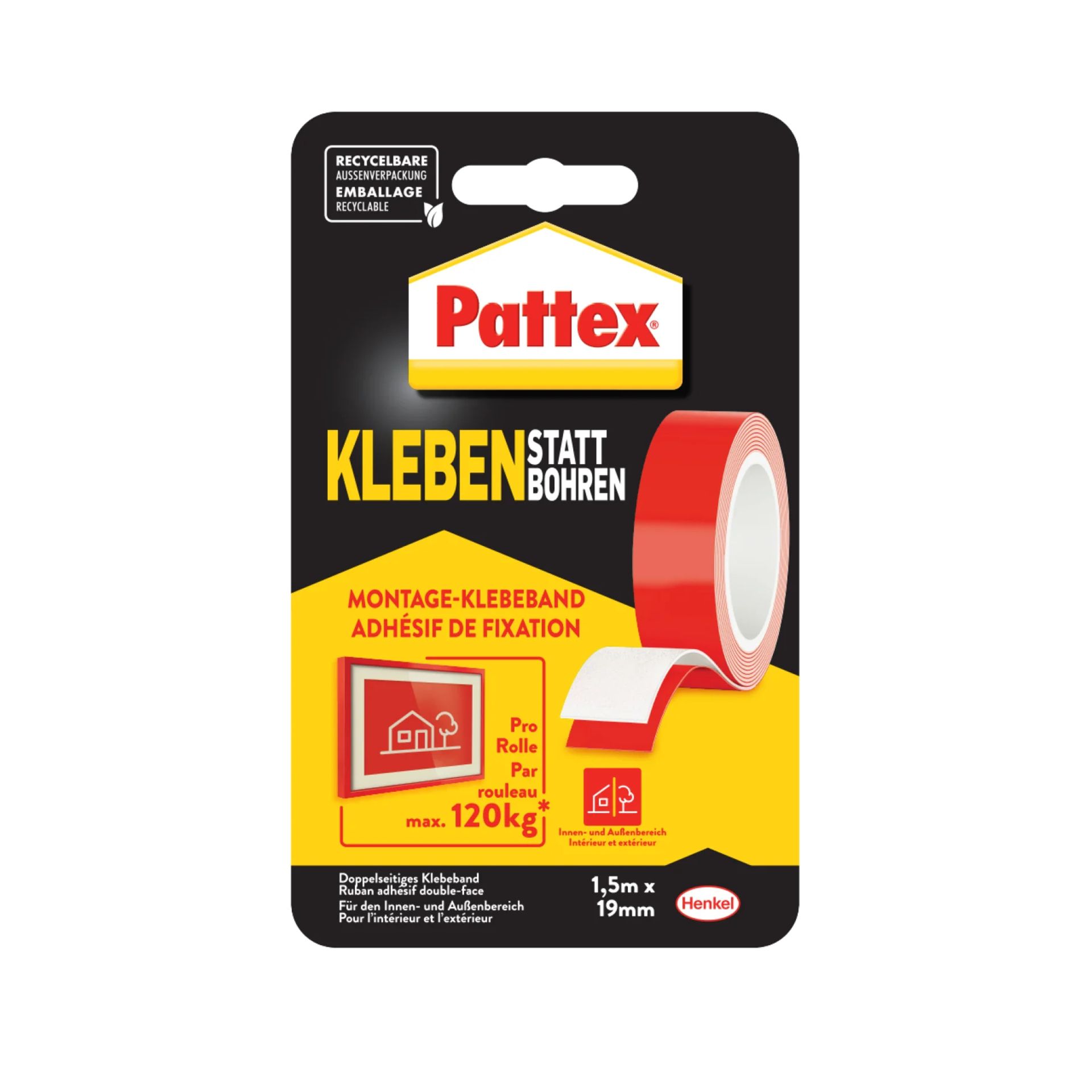 Montageklebeband Kleben statt Bohren 19mmx1,5m