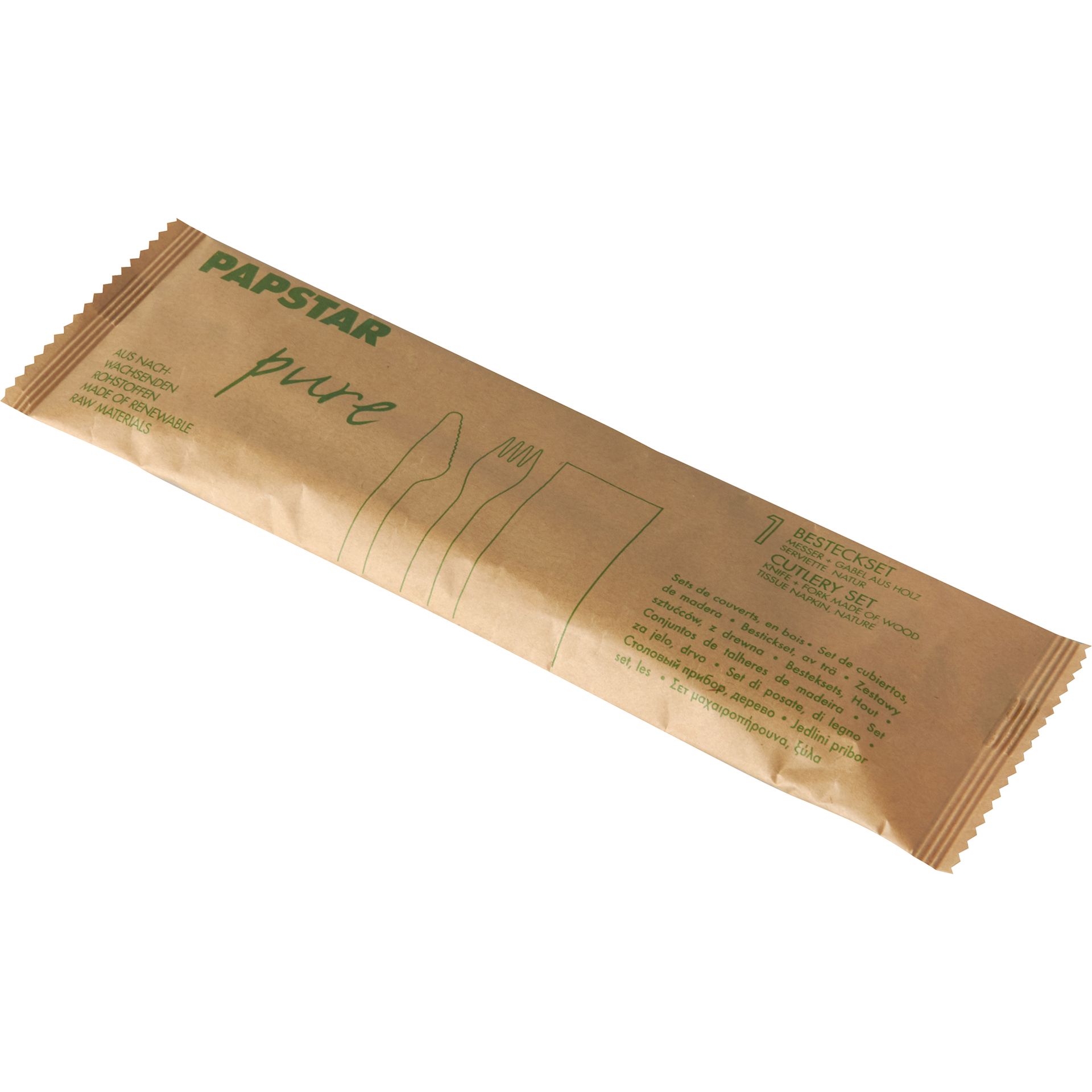 Besteckset pure Holz Papierbeutel 50 St./Pack.