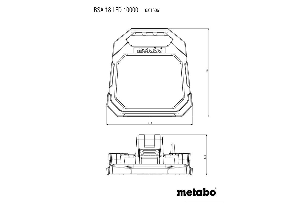 Akku-Baustrahler solo BSA 18 LED 10000 Metabo ohne Akku ohne Ladegerät Karton