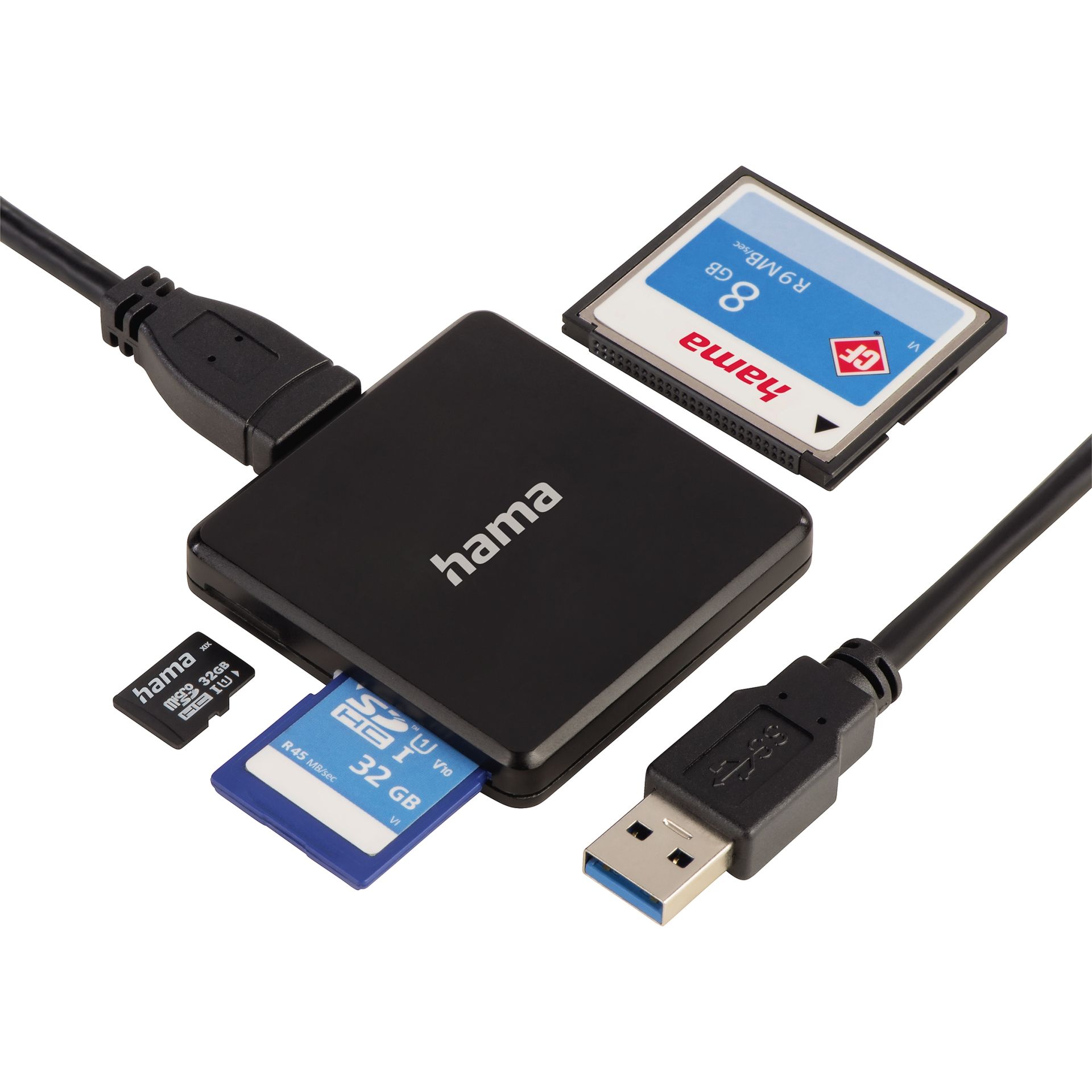 Kartenleser SD/microSD/CF USB 3.0 schwarz