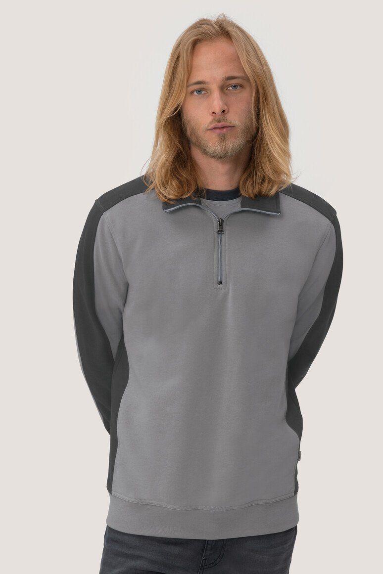 HAKRO Zip-Sweatshirt Contrast Mikralinar® 476