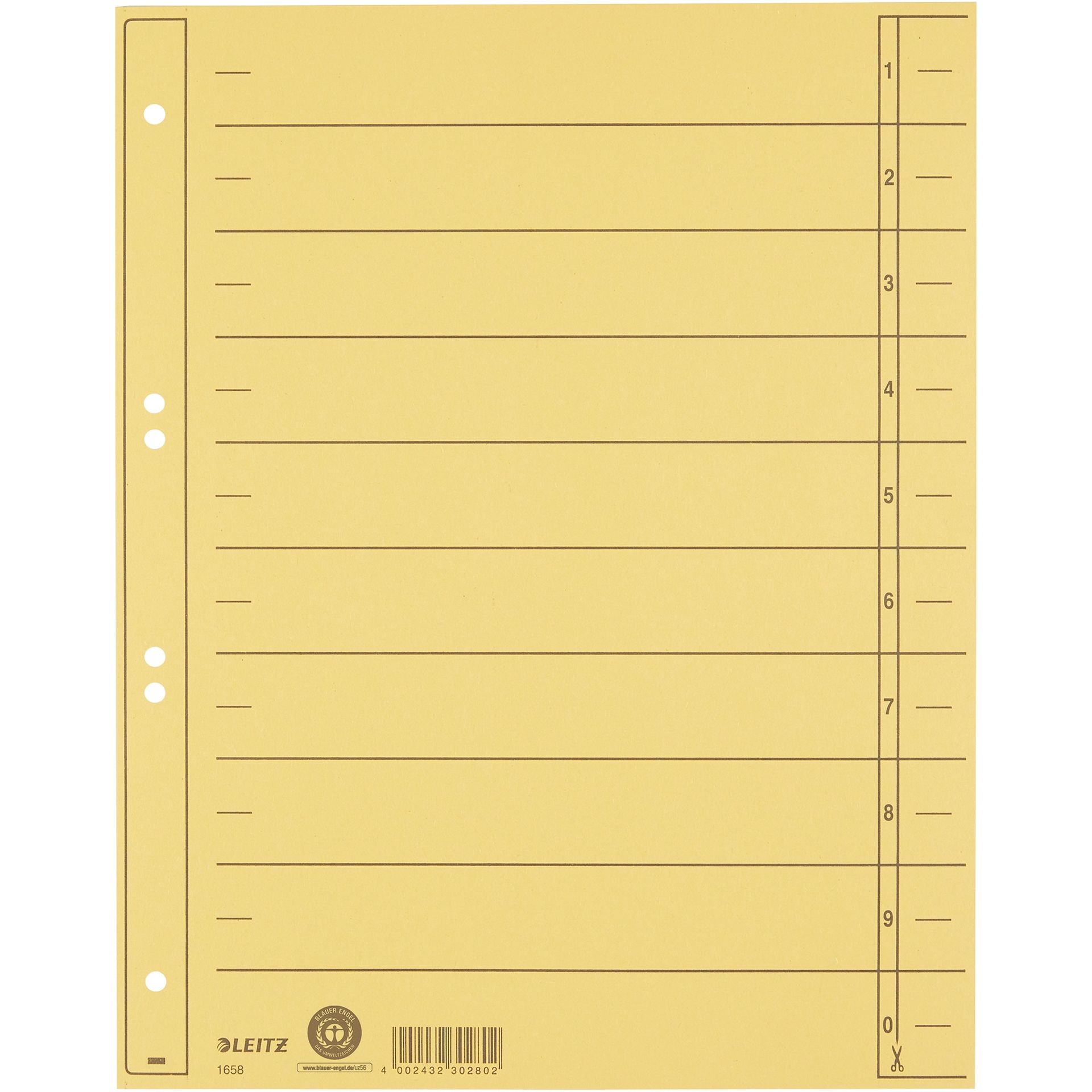 Trennblatt A4 230g Karton gelb 100 St./Pack.
