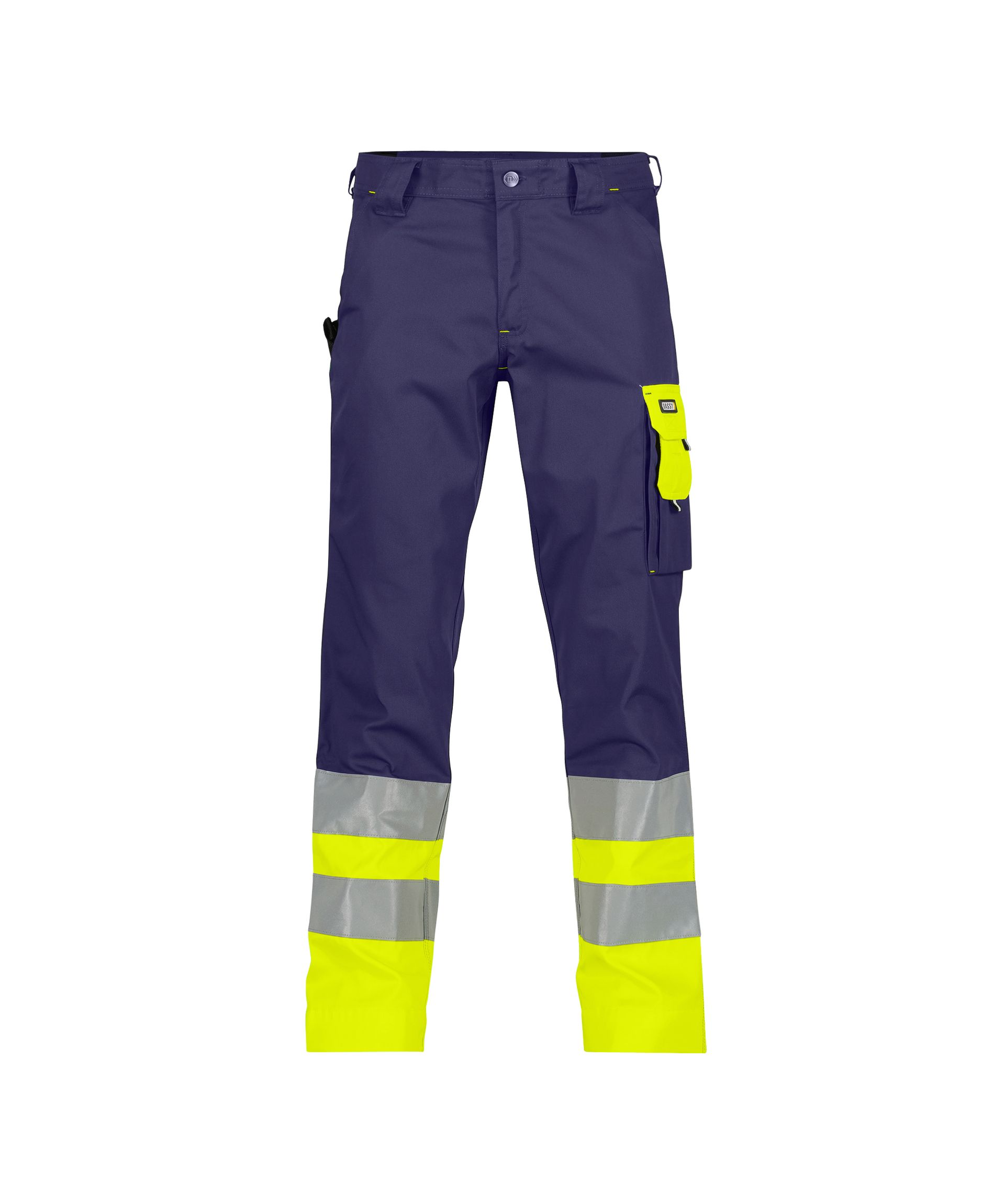 DASSY® Omaha - Warnschutzhose - dunkelblau/neongelb, Gr. 42