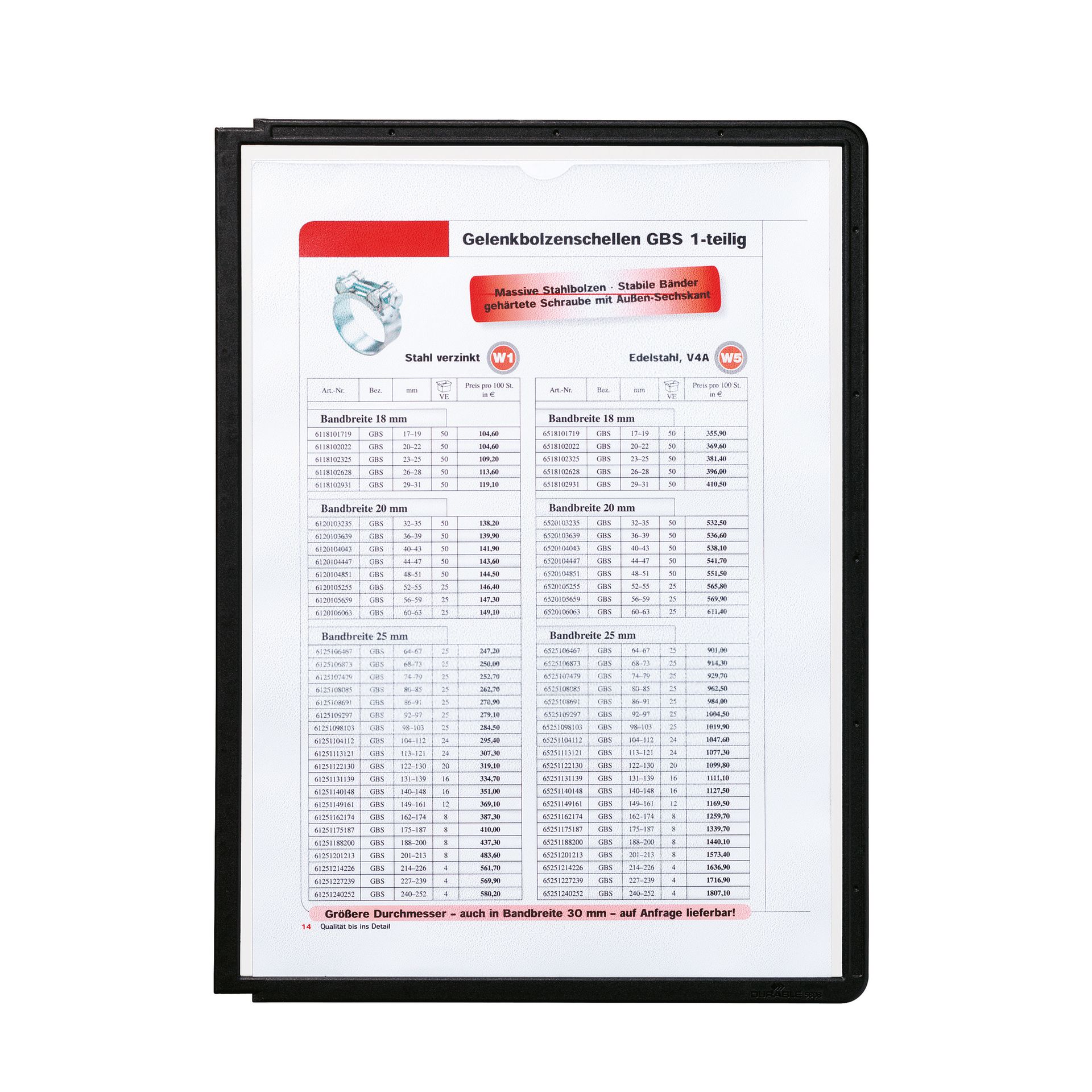 Sichttafel SHERPA Panel DIN A4 PP schwarz
