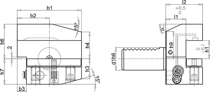 VDI-Halter DIN69880 B4A-40x25x44